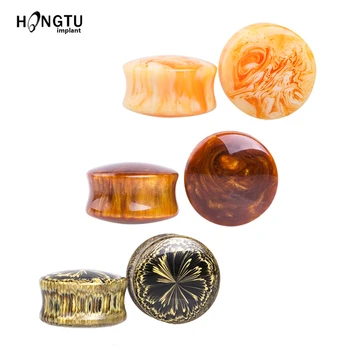 

3Pairs Resin Plug and Tunnels Unique ear expander 6-20MM Ear Stretcher Gauge Piercing Body Jewelry Stretch Earlobe For Women Men