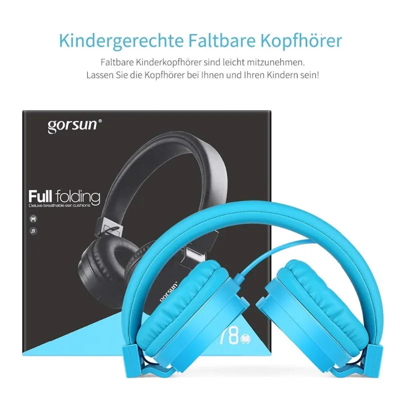 Kids Headset Lightweight Stereo Foldable Wired Headphone for Children Gifts Adjustable Headband Headsets for Phones Tablet Music