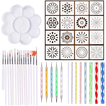

45 Pieces Mandala Dotting Tools for Rock Painting, Embossing Pattern, Craft, Canvas and Drawing