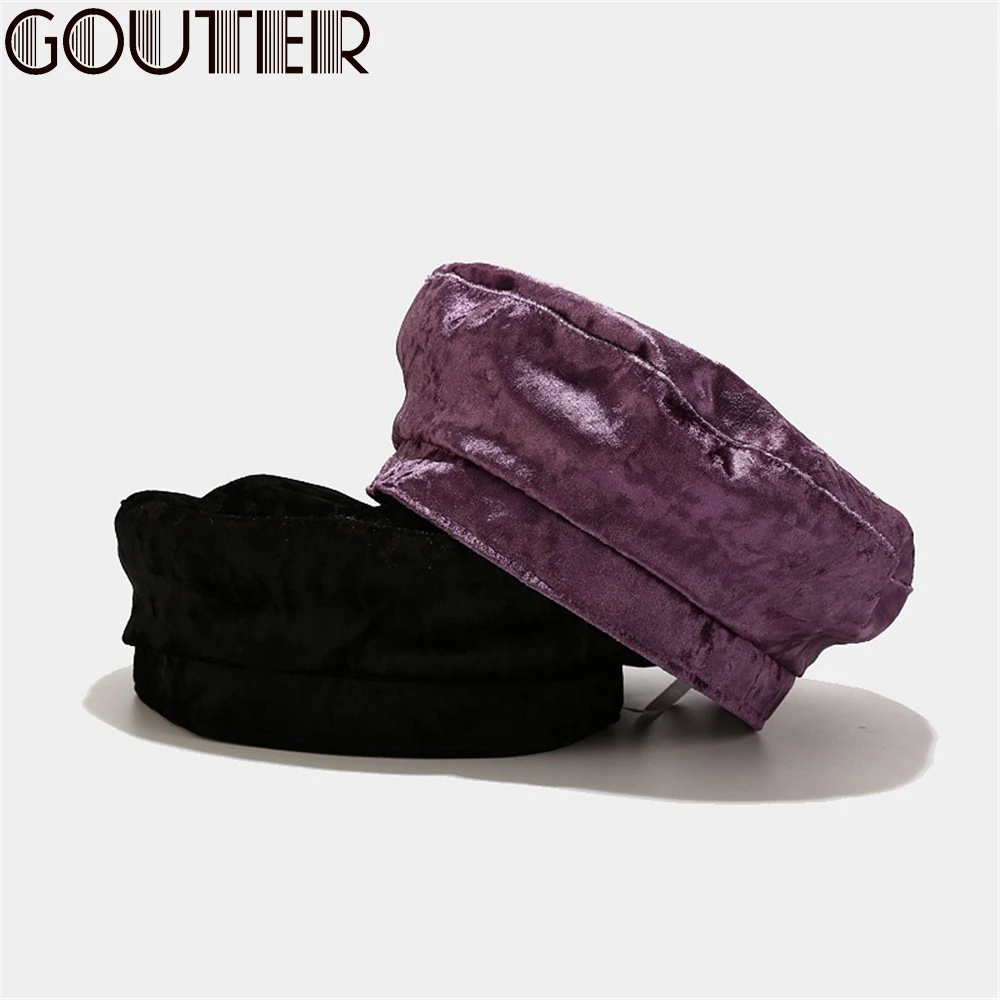 GOUTER 2020 новые женские осенне зимние береты Кепка уличная стильная мягкая
