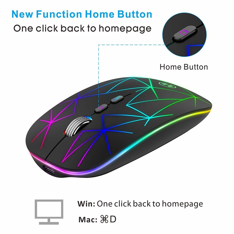 cool computer mouse RGB Bluetooth Mouse Wireless Mouse USB Computer Mouse Bluetooth Mause Gamer Ergonomic LED Gaming Mice Silent Rechargeable For PC mouse computer mouse