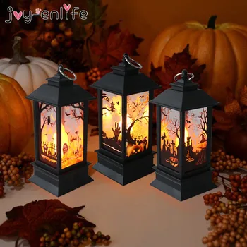 Halloween Decoratie Led Kaarsen Thee Licht Vintage Kasteel Pompoen Ghost Opknoping Led Lantaarn Lamp Halloween Party Thuis Leveringen