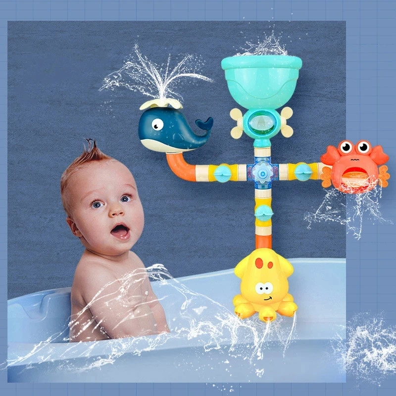

Creative Water Spray Baby Bath Toy Bathing Shape Duck Water Spray Ball Bathroom Toys Automatic Induction Children's Bath Toys