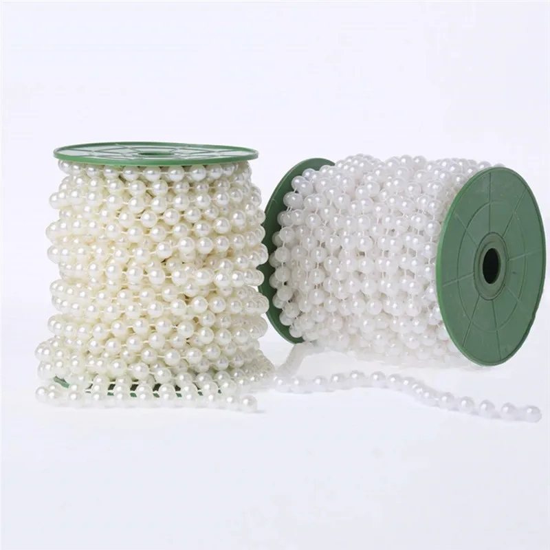 

A Pack 5 Meters Length 6MM Artificial Pearl Bead Chain Garland Spool Rope Wedding Party Christmas Tree Home Hanging Decoration