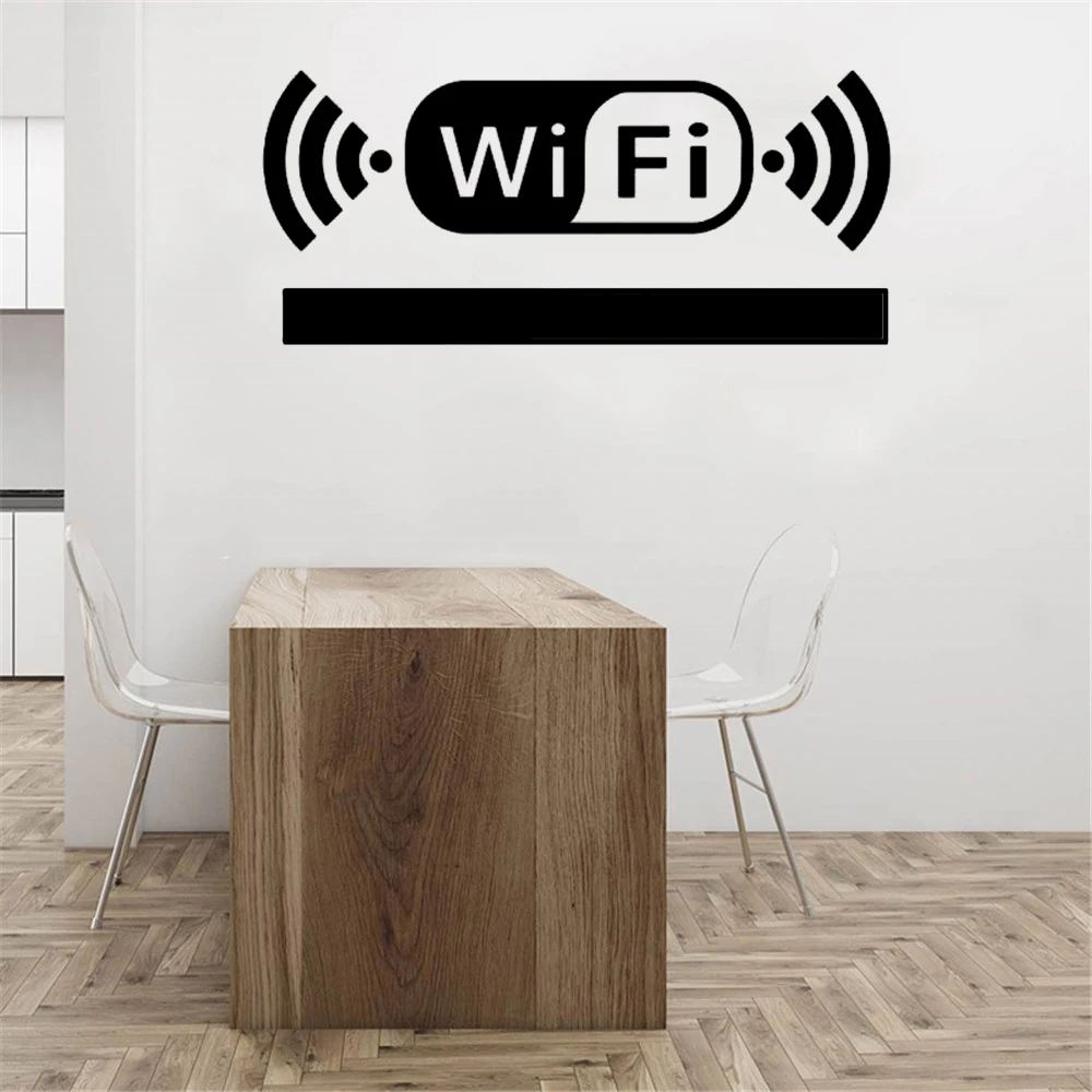 

WIFI Sign 3D Acrylic Mirror Wall Stickers Rewritable Account and Password For Public Shope WIFI Signage