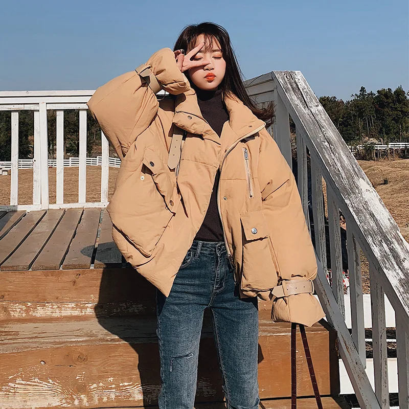 

2019 Winter Fashion Comfortable Loose-Fit Cotton-padded Clothes/Cotton Coat Mid-length Elegant