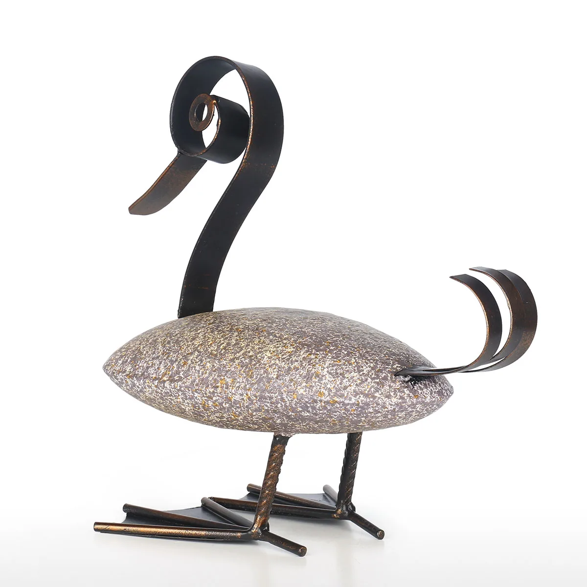 Duck Ornament Animal Charm Figurine Lifelike Statue Office Home Decoration Metal Modern Sculpture | Дом и сад