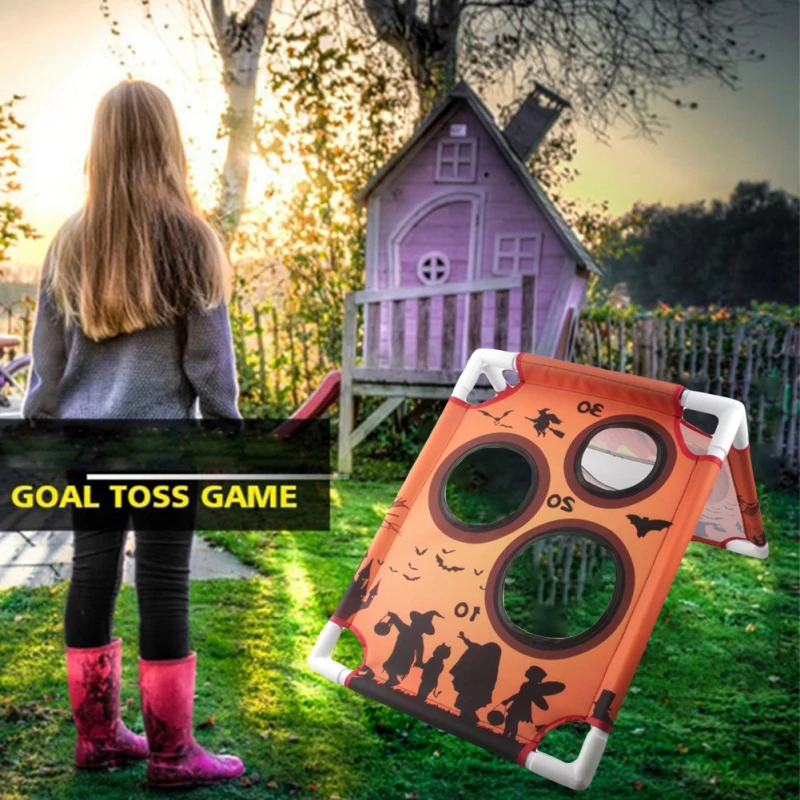 

1 Set Cornhole Boards With 6 Bean Bags Children Sports Toy Throwing Game Parents Sandbags Sports Portable Framed Halloween Style