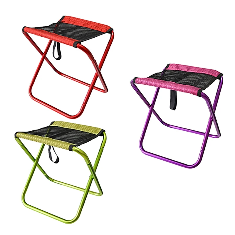 

Outdoor Folding Stool Aluminum Alloy Backrest Fishing Chair Camping Bench Portable Camp Chair