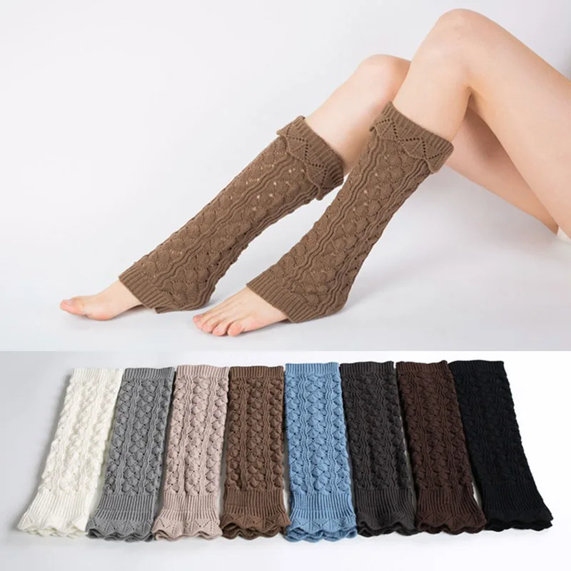 

Womens Winter Warm Crochet Knit Fur Trim Leg Warmers Cuffs Toppers Boot Socks Solid Color