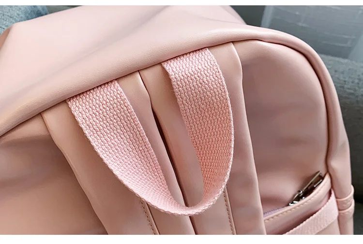 Soft Rucksack PU Leather Backpack for School Girls 2019 Women Backpack Preppy Style Back Bag Big Capacity Pink College Backpacks (8)