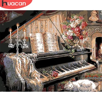 

HUACAN Picture By Number DIY Piano Drawing Kit Oil Painting By Number On Canvas Hand Painted Unique Gift For Adults Home Decors