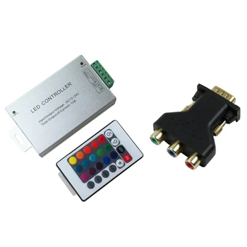 

1 Set Rgb Led Light String Dimmer Rf Remote Controller & 1 Pcs 15 Pin Vga Male To 3 Rca Female M/F Adapter Connecter