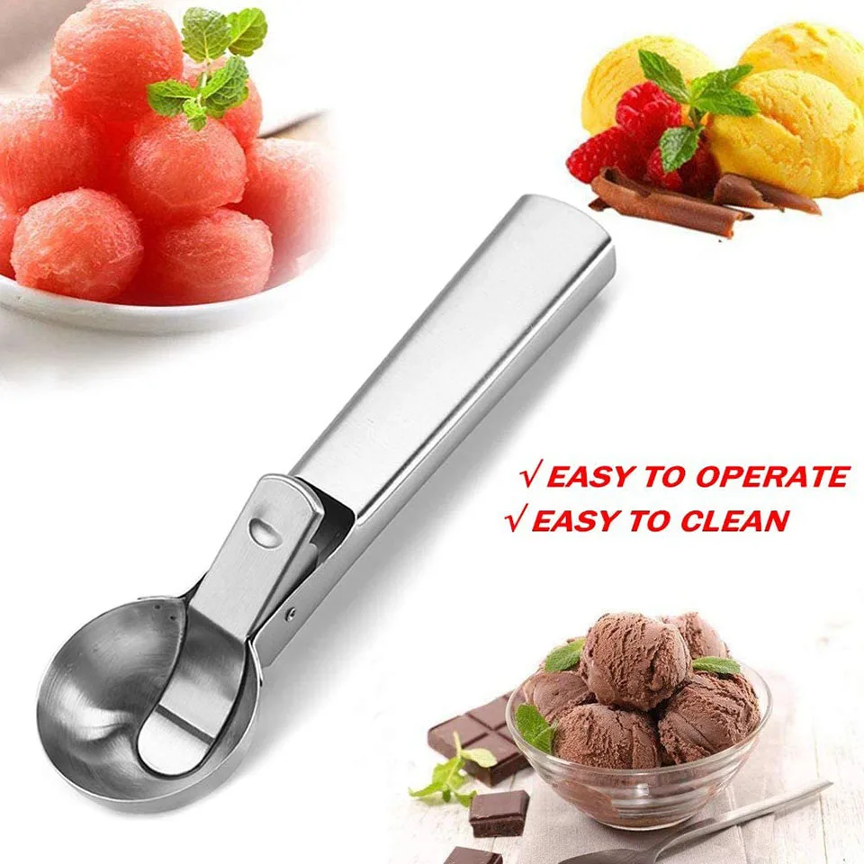 Stainless Steel Fruit Ball Scoop Digger Ice Cream Multifunctional Cream  Watermelon Baller Stacks Spoon Home Kitchen Gadget - AliExpress