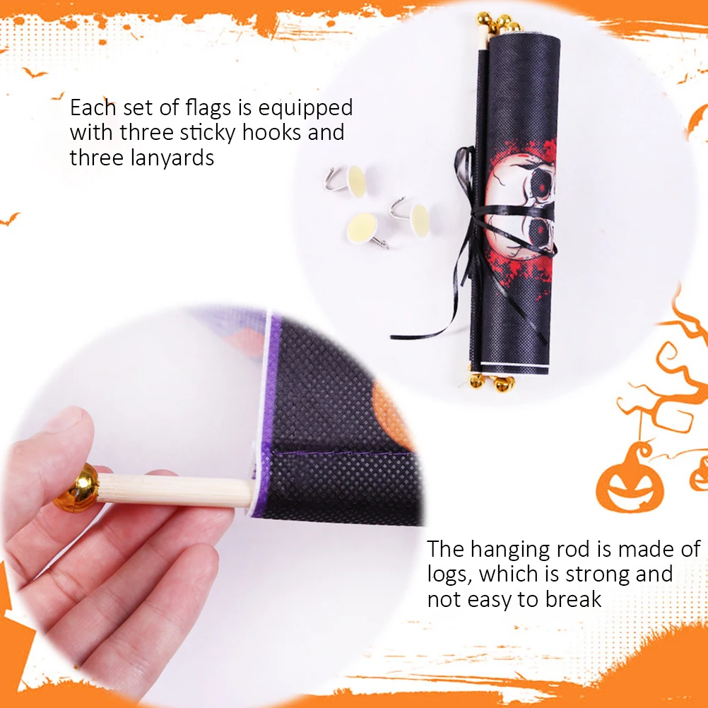 3 шт./компл. Хэллоуин баннер Trick or Treat Home Door Sign вечерние украшения Сияющие вязаные