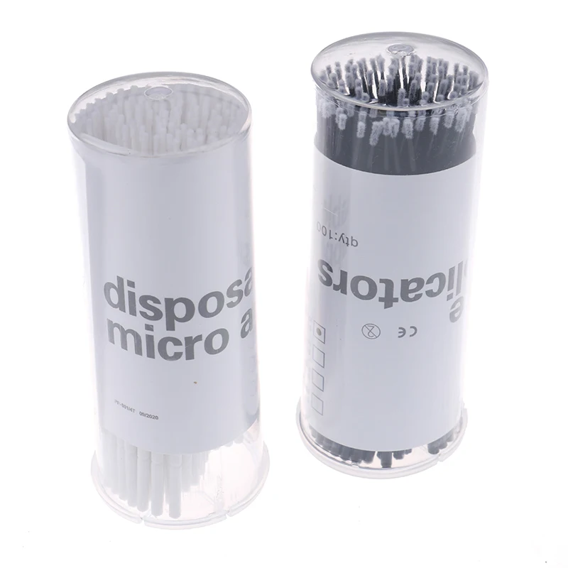 100Pcs Lint Free Micro Brushes Disposable Eyelash Brushes Swab Microbrushes Extension Removing Tools Applicators