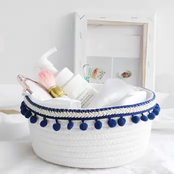 

Northern Cotton Rope Storage Baskets Handmade Woven Dirty Clothes Laundry Basket Kids Toy Desktop Sundries Organizer Hamper