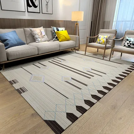 Большой ковер спальня прикроватный диван скандинавский минималистичный журнальный столик геометрический домашний коврик для гостиной