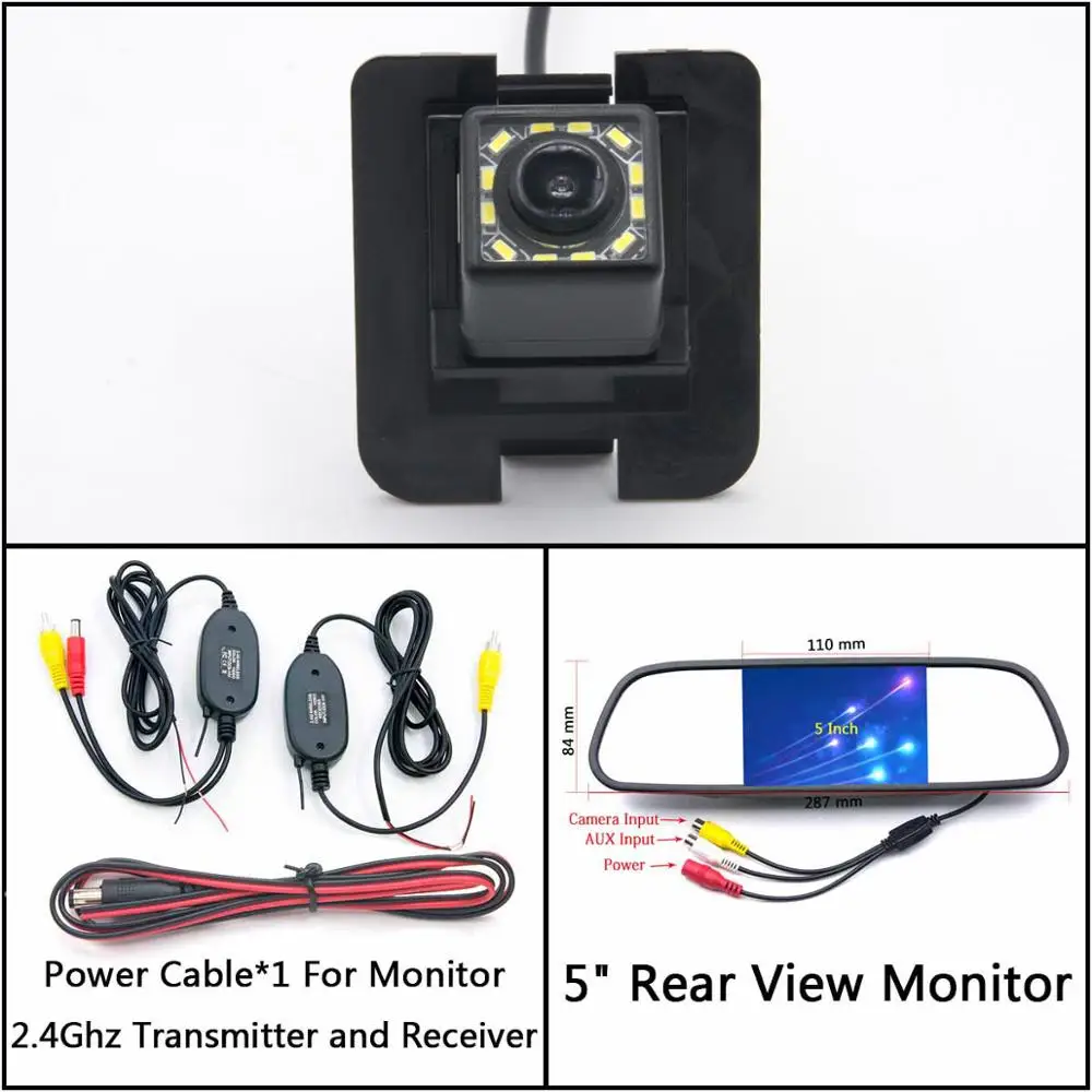 C Wireless 5 inch M 12 Светодиодный фонарь Автомобильная камера заднего вида для Mercedes Benz S Class W204 W212 W221 Viano Vito S65 S63 S55 AGM автомобильная парковочная резервная - Название цвета: C Wireless 5 inch M