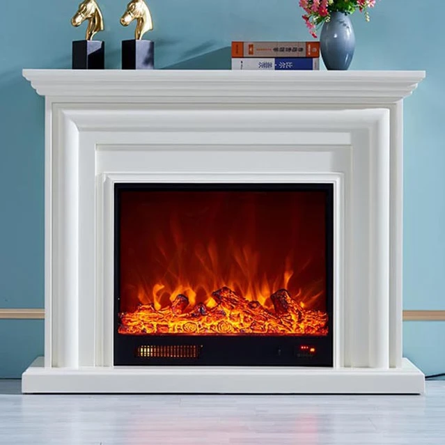 European Style Electric Fireplace Wooden Mantel W120cm Led Firebox  Artificial Optical Flame Decoration Room Heater - Fireplaces - AliExpress