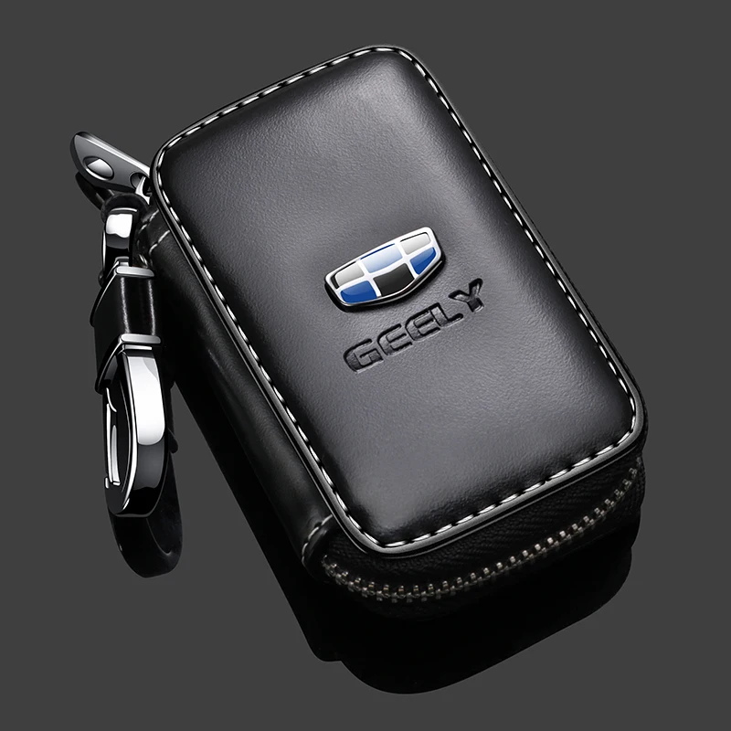 

Leather car keychain key case cover For Geely Emgrand 7 EC7 EC715 EC718 Geely Emgrand 7-RV EC7-RV EC715-RV EC718-RV