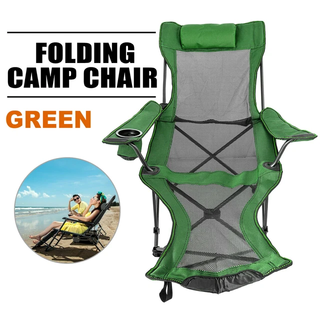 Vevor Reclining Folding Camping Chair With Footrest Portable Nap Chair For Outdoor Camping Fishing Foldable Beach Lounge Chair Beach Chairs Aliexpress