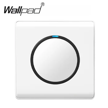 

LED 1 Gang 1 Way 2 Way Random Click Push Button Wall Light Switch With LED Indicator Fireproof PC L6 White Classic Wallpad
