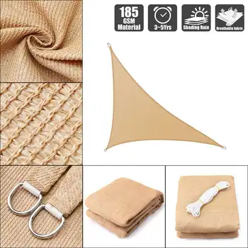 

Waterproof Polyester Rectangle Awning Sun shading net Sun Shade Sail Outdoor Sun Shelter Khaki Anti-UV