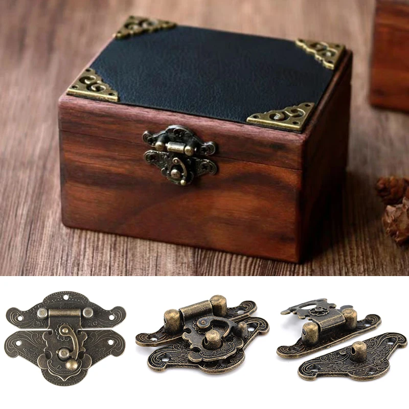 Antique Bronze Lock Jewelry Wooden Box Hasps Drawer Latches Suitcases Latch Buckle Clasp Zinc Alloy For Box Accessories