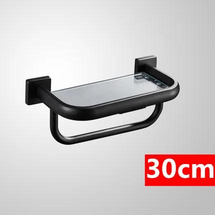 30cm 30-50 см полка для ванной комнаты 304 для ванной из нержавеющей стели стойка для душа стеклянная полка для душа с полотенцем Бар на болтах оборудование для ванной - Цвет: 30cm