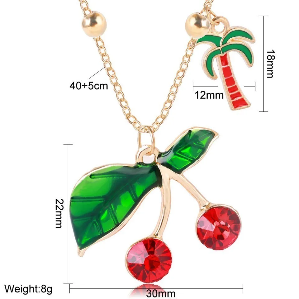 Женское ожерелье с подвеской в виде фруктовой вишни, ожерелье на удачу, женские трендовые ювелирные изделия, индивидуальная цепочка, ожерелье для подарков, холодный цвет