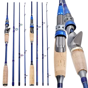 

Sougayilang 4 Section Portable Travel Spinning /Casting Fishing Rod with 24 Ton Carbon Fiber O-Ring Line Guide Fishing Pole