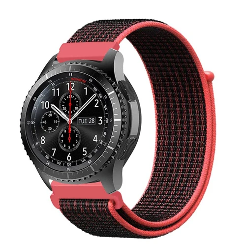 Gear s3 Frontier ремешок для samsung galaxy watch 46 мм 42 мм активный 2 нейлон 22 мм ремешок для часов huawei gt ремешок amazfit bip 20 44 - Цвет ремешка: red black