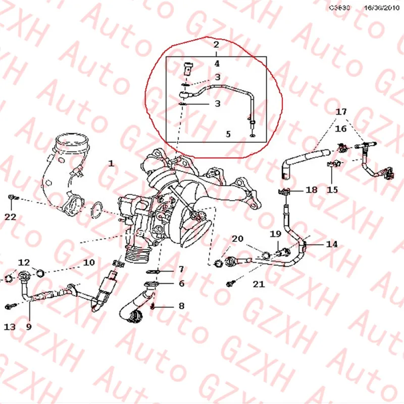 4S Turbocharger Turbo Water Coolant Return Pipe for Chevrolet Cruze Opel Insignia Corsa D A16LET LLU Engine 55355623 4