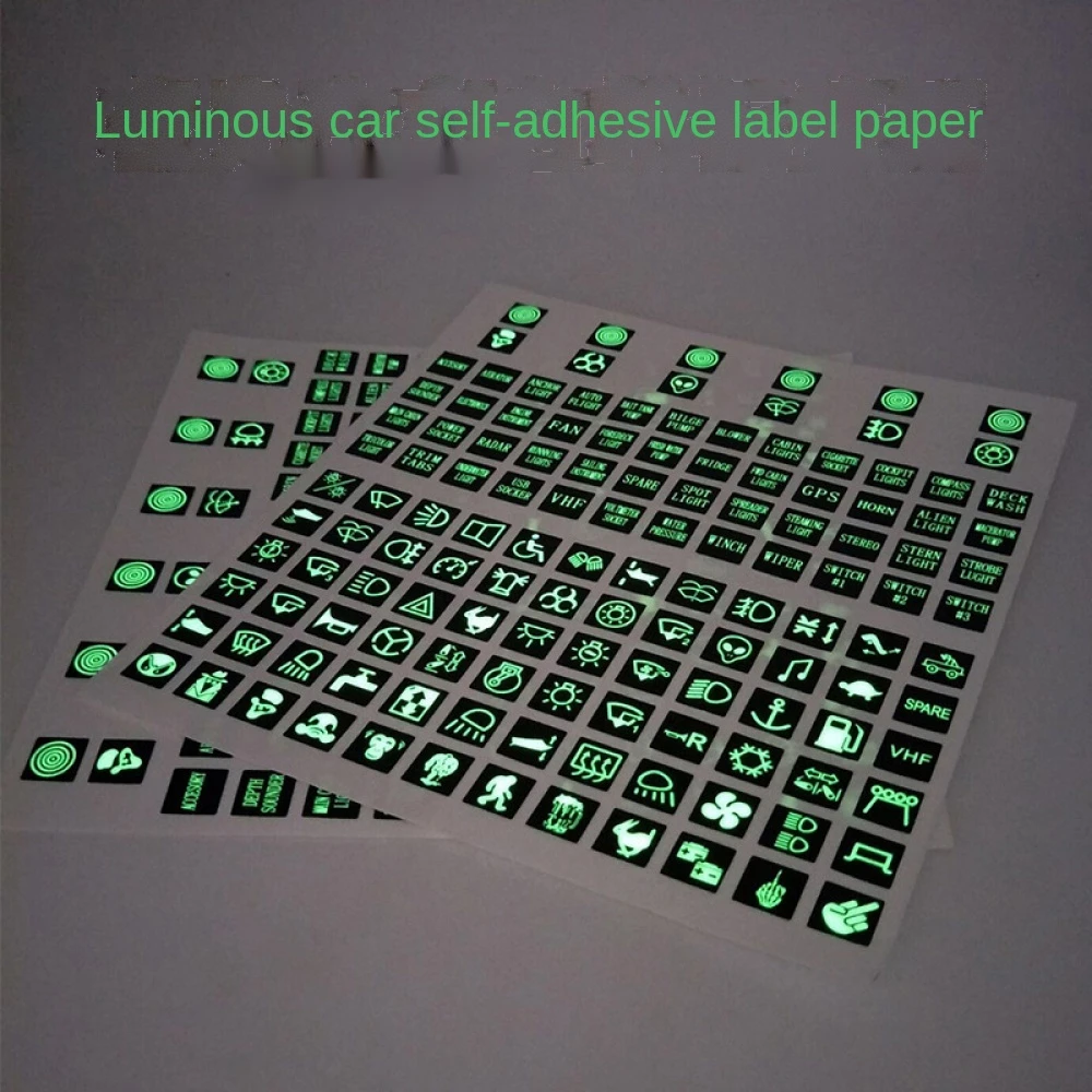 

Car Window Control Panel Button Luminous Green Fluorescent Wear-Resistant Modified Universal Decoration Sticker Accessories