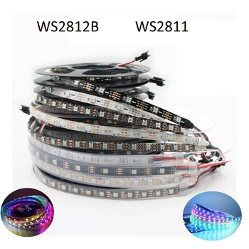

WS2812B DC5V / WS2811 DC12V Led Strip light 30/60/144leds/m pixel Individually Addressable Smart RGB Led Waterproof IP30/65/67