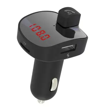 

V4.2+Edr Car Hands-Free Fm Transmitter Dual Usb Charger Car Mp3 Player Smart Fast Charger Voice Broadcast