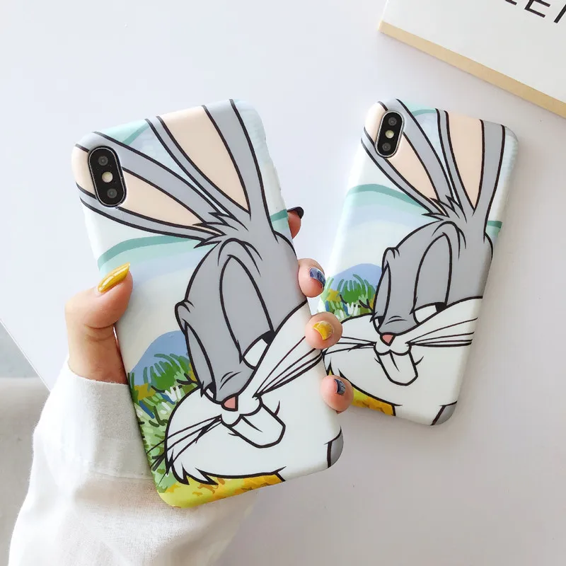 Cute Cartoon Bugs Bunny Rabbit Retro Phone Case silicone cover for coque iPhone 7 Plus 11 Pro Max 6 8 6s X XR xs max case | Мобильные