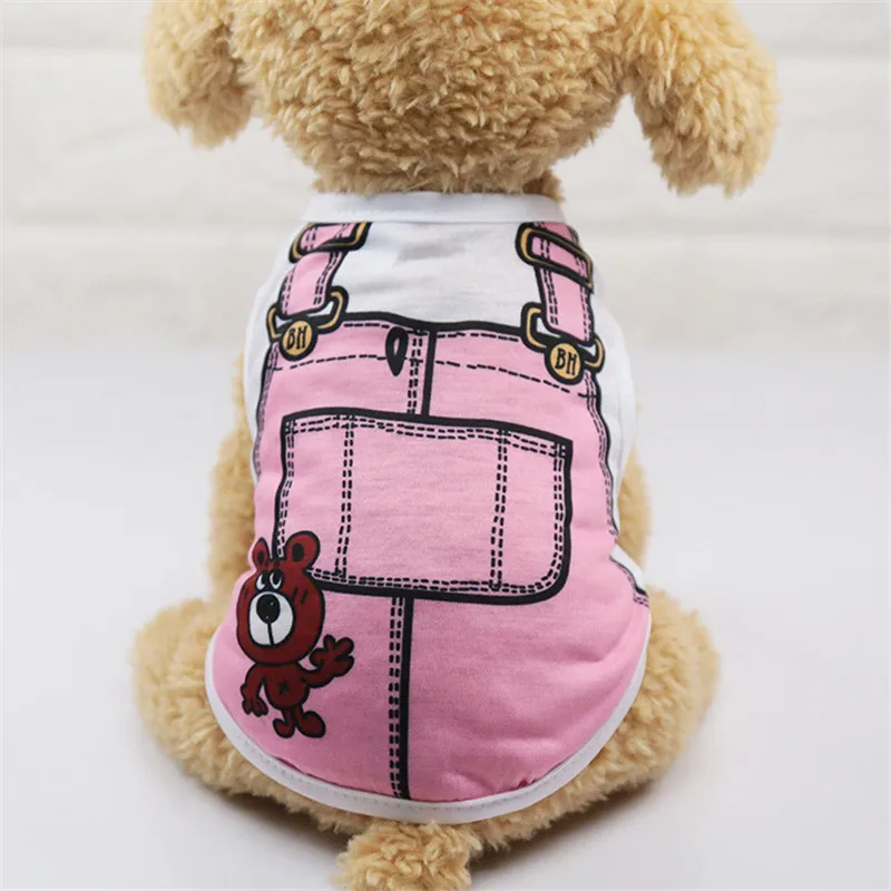 Летний жилет с милым рисунком собаки, 5 цветов, крутая дышащая Солнцезащитная одежда для щенка, чихуахуа, кота, одежда для домашних животных