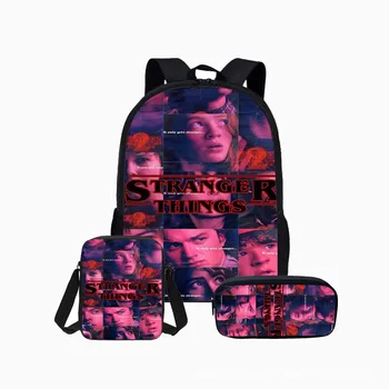 

3pcs/set Stranger Things Custom Bag School Bags for Boys Girls Student Children School Backpack Satchel Kids Book Bag mochilas