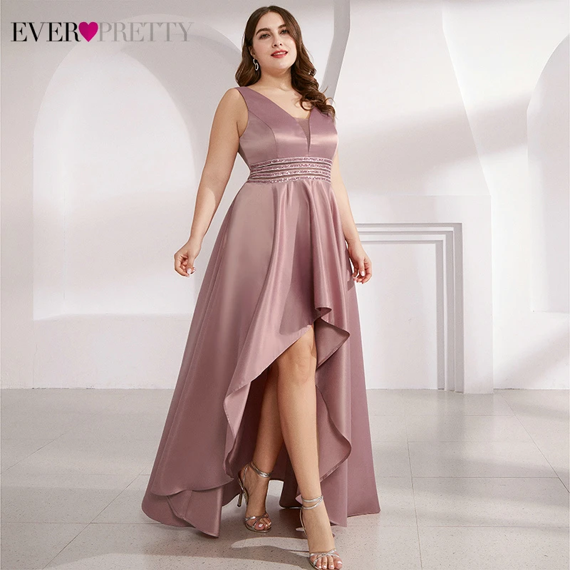 Satin Prom Dresses Long Ever Pretty Sleeveless Asymmetrical Darped Double V-Neck Sequined Spakle Formal Party Gowns Robe Gala