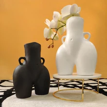 Tabletop Vase Body Art Bust Statue Ceramic Vases Crafts Figurines Resin Flower Arrangement Home Decoration Accessories Modern