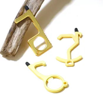 

Door Opener Clean Key Hygiene Hand Touch Screen Tool Press Elevator Multifunction Keychain Contactless Hands Free Door Opener