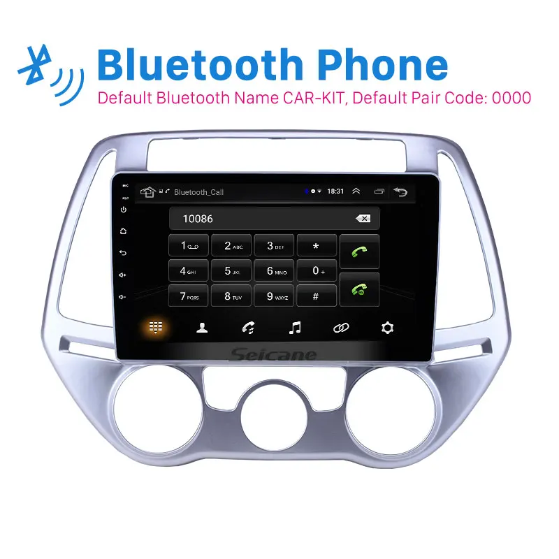 

Seicane Car 9" Stereo HD GPS 2Din Auto Radio Android8.1 for Hyundai i20 Manual A/C 2012 2013 2014 support Backup Camera Carplay