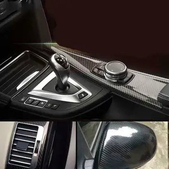 

Anti-shock Car Sticker Waterproof 20x152cm Carbon Fiber Black Wrap Decal