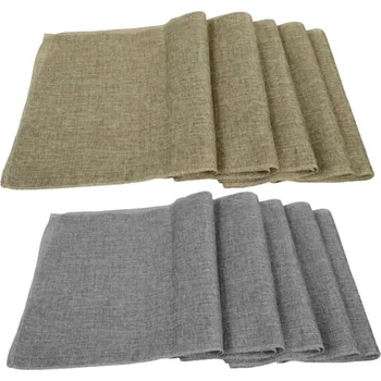 

2Pcs 30X180cm Retro Linen Natural Burlap Jute Table Runner Wedding Tablecloth Banquet Decor