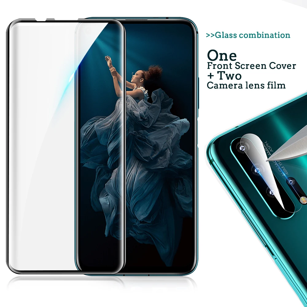 Закаленное стекло для Honor 20 Pro передний экран и 2 шт. задней камеры защита