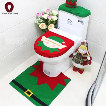 

Nuannian Santa toilet cover Santa toilet lid + pad + cistern cover + tissue cover free delivery