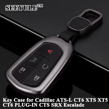 

1pc SEEYULE Aluminum Alloy Deluxe Car Key Case Key Shell Cover Storage Bag Protector for Cadillac ATS-L CT6 CTS XT5 SRX Escalade