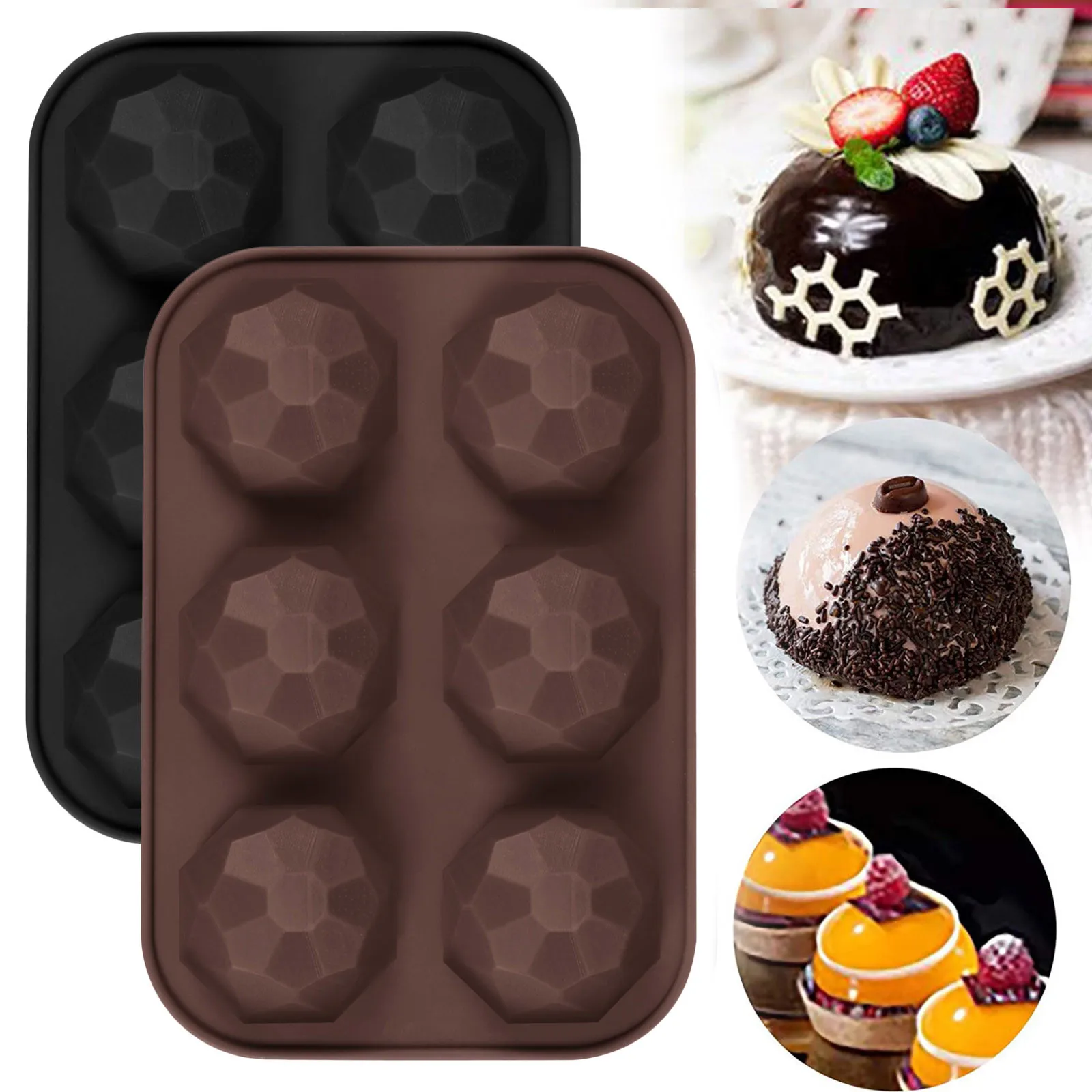 Hot Chocolate Bomb Mold Hemisphere Spherical Silicone Cake Muffin